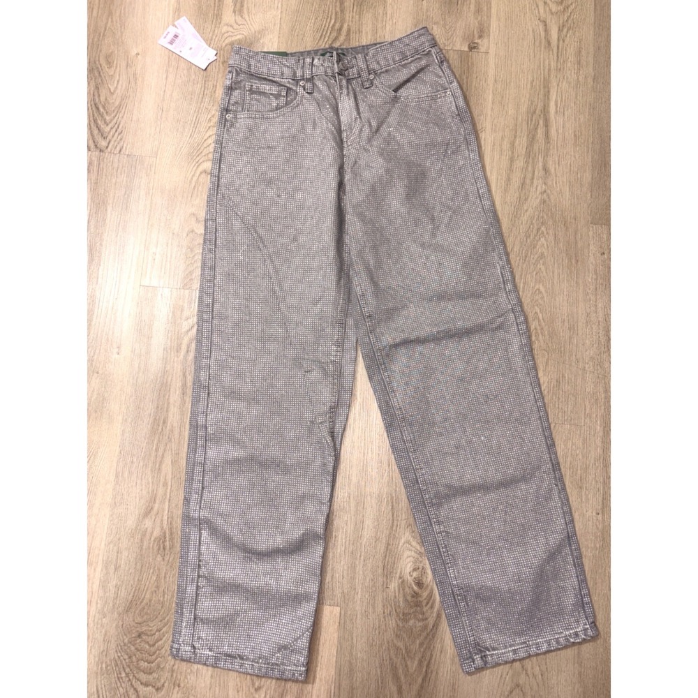 Wild Fable Rhinestone Mid-Rise 90s Relaxed Straight Jeans Dark Gray Size 00/31